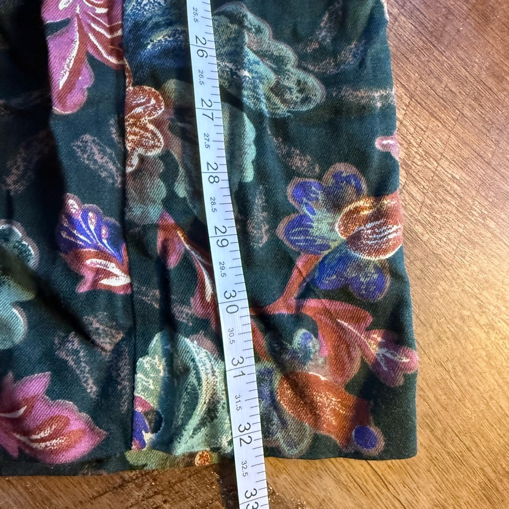 Vintage 90s USA ORVIS Women's Floral Pleated Skirt Autumn Shades Size 10/12 - Picture 8 of 8
